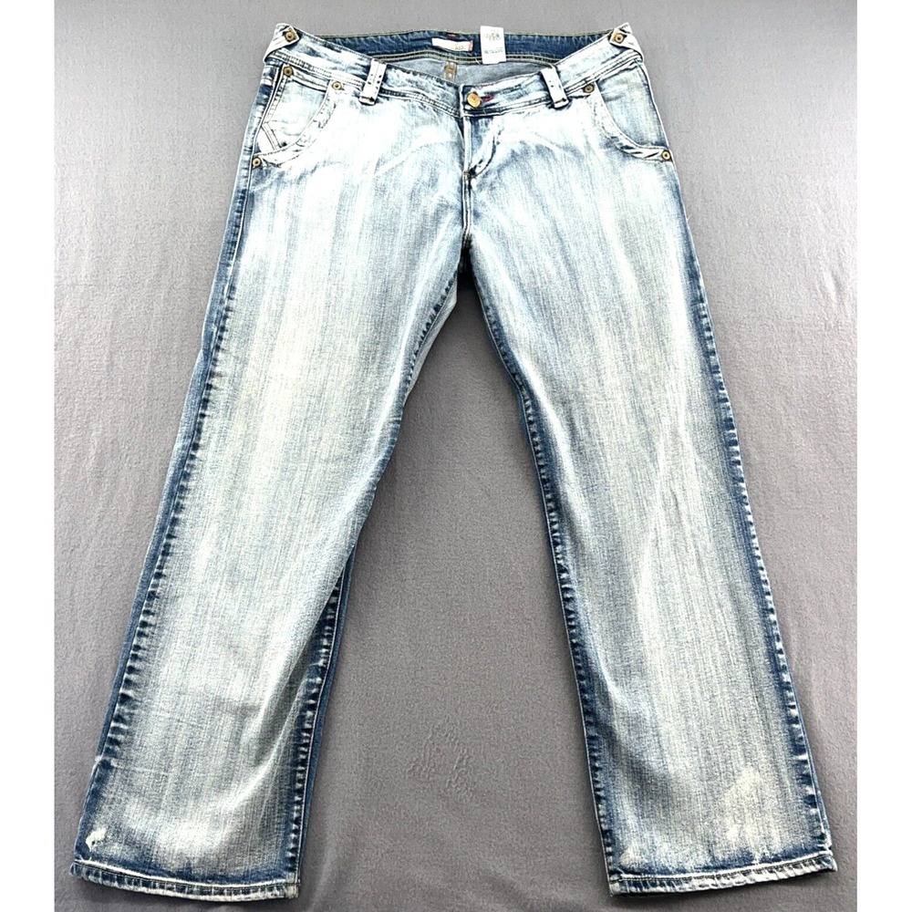 Vintage Levis 513 Boy Cut Jeans Womens Size 16 Acid Wash Denim Straight Leg